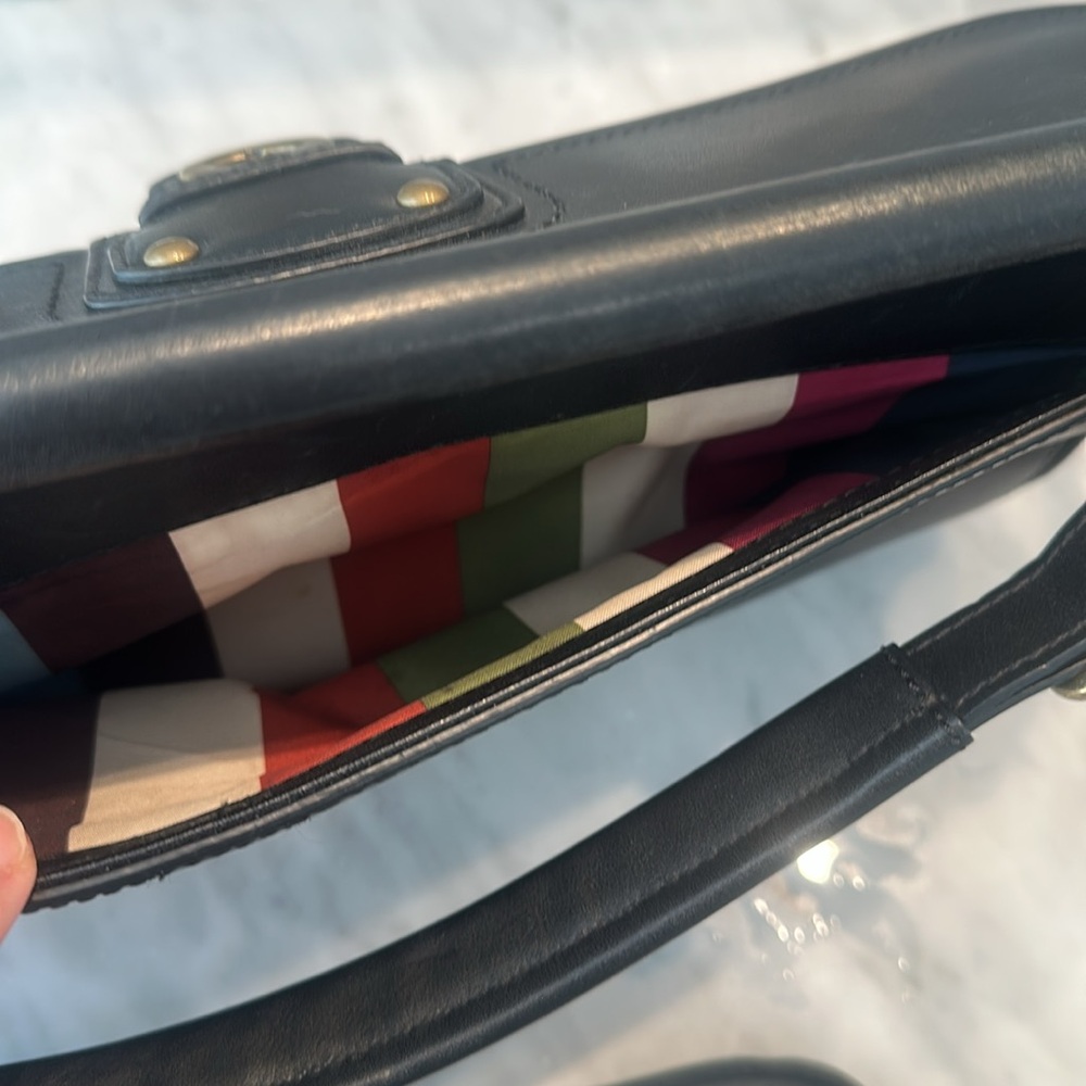 Coach Legacy Turnlock East West Flap Bag Black Leather 22062 Crossbody Tassel - Picture 11 of 15